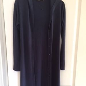 BCBG Max Azaria midi length hooded, belted sweater NEWa without tags